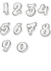Desenhos Números,números em png 0 à 9