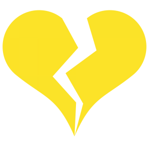 PNG Coração Partido, Coração Partido Amarelo, Amarelo PNG