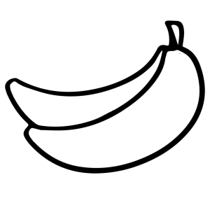 Bananas para imprimir e colorir, frutas preto e branco, desenho para pintar 