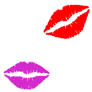Beijos rosa vermelho
