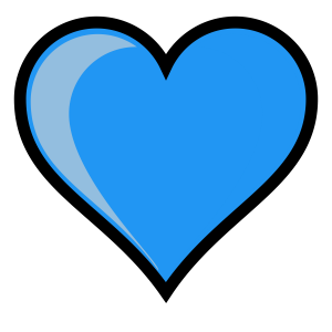 Desenho de coração, lindo coração azul 