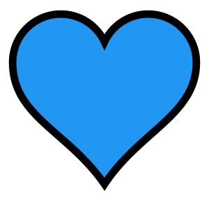 Desenho de coração, coração liso azul