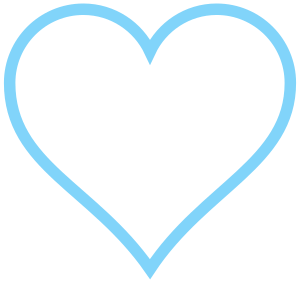 Desenhos de coração, azul, contorno azul, fundo transparente