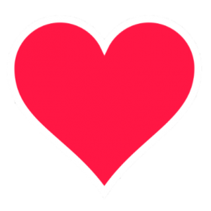 Coração Vermelho PNG, Coração com borda branca, Coração PNG