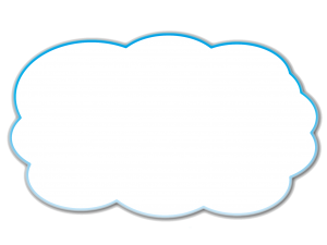 Moldura Nuvem PNG, Moldura Fundo Branco, Moldura Formato de Nuvem 