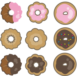 Biscoitos PNG, Biscoitos Coloridos PNG, 9 Biscoitos, Bolacha PNG