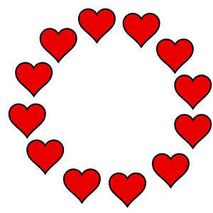 Circulo de Coração PNG, Moldura Circular Coração, Moldura Redonda de Corações, Moldura Redonda PNG, Moldura Redonda Fundo Transparente 