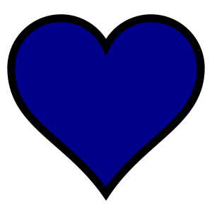 Coração Azul Escuro PNG, Coração Azul e Preto, Coração PNG, Coração Azul Grande PNG