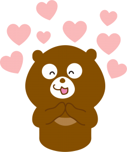 Urso e Corações PNG, Desenho de urso colorido, urso feliz, desenho amor 