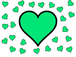 Wallpaper corações png, wallpaper com verde, coraçõezinhos verde png 