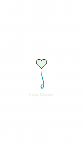 Fundo branco com coração verde, fundo com coração verde claro, wallpaper com frase