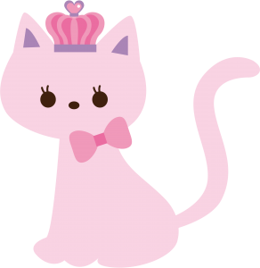 Desenho de gato png, gata rosa, gato png