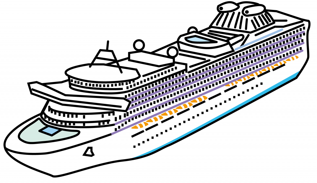 Desenho de navio cruzeiro