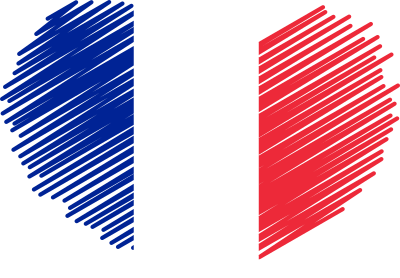 Bandeira da França em coração