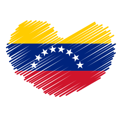 Bandeira da venezuela formato coração