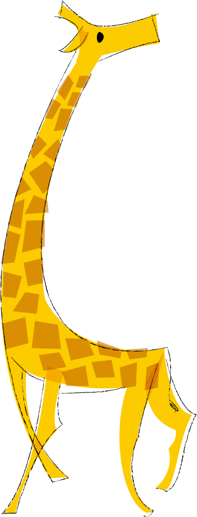 Desenho de girafa colorido para imprimir