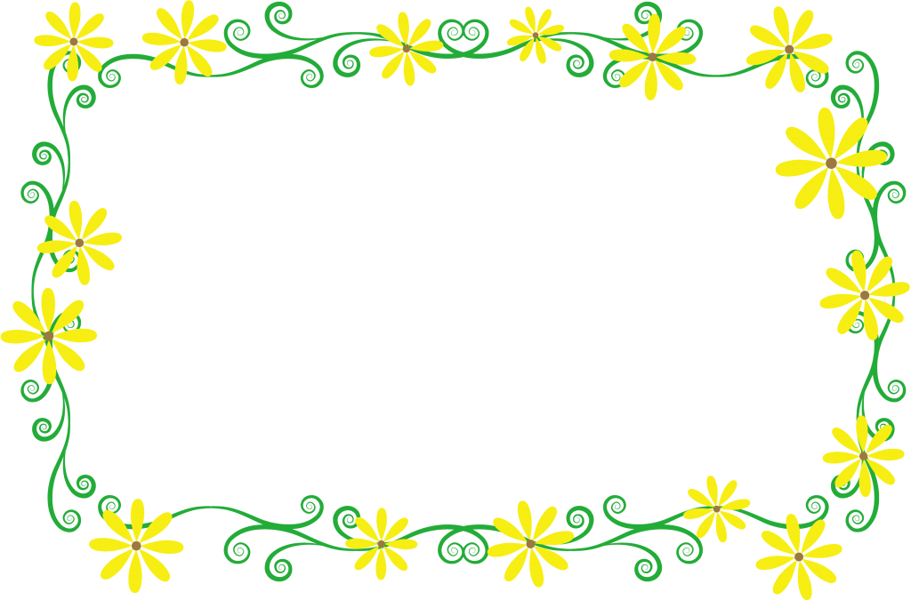 Desenho de moldura de flores