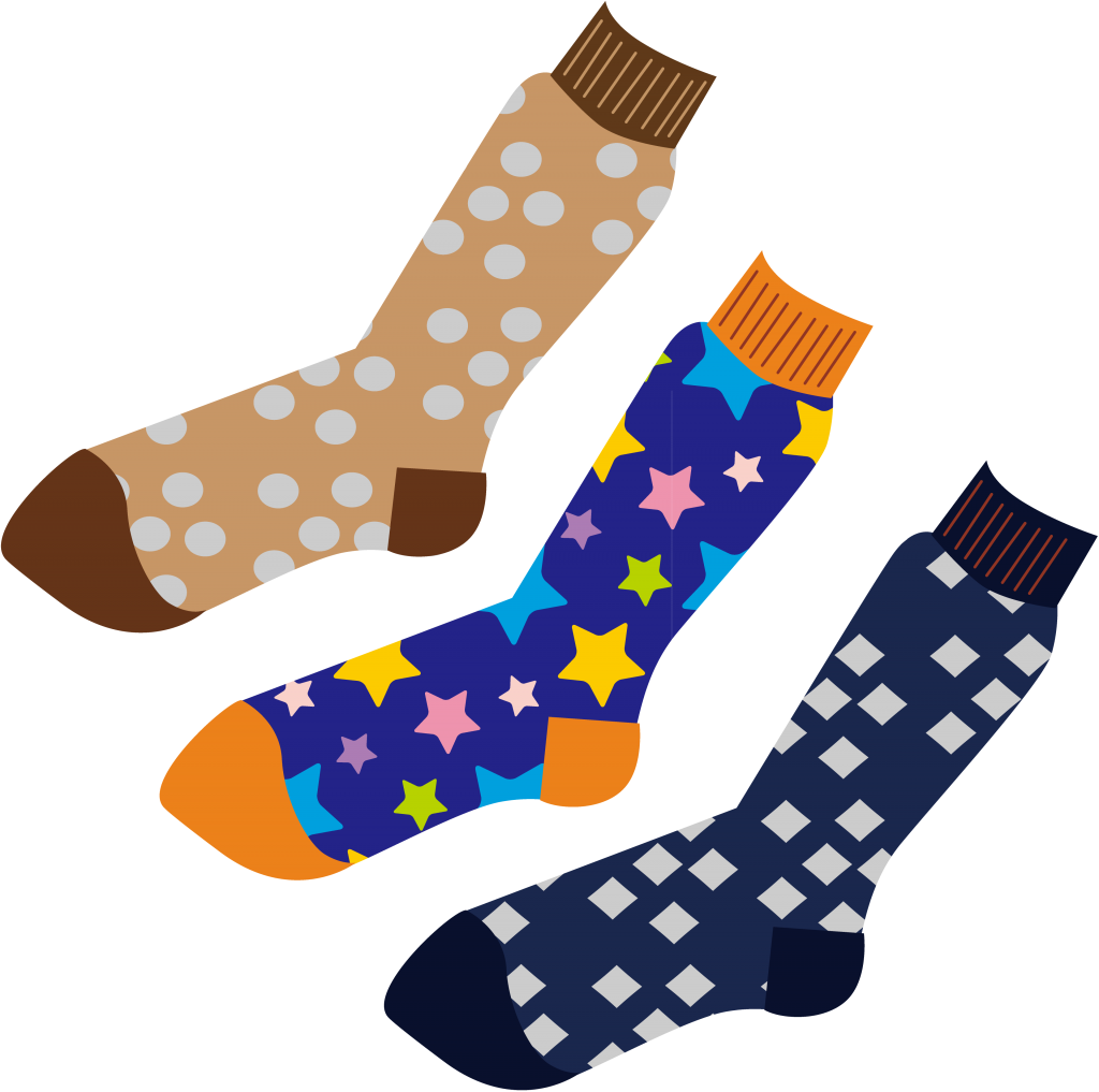 Desenho de meias coloridas