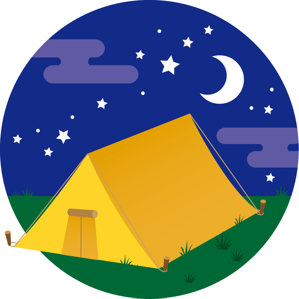 Desenho de uma barraca de acampamento
