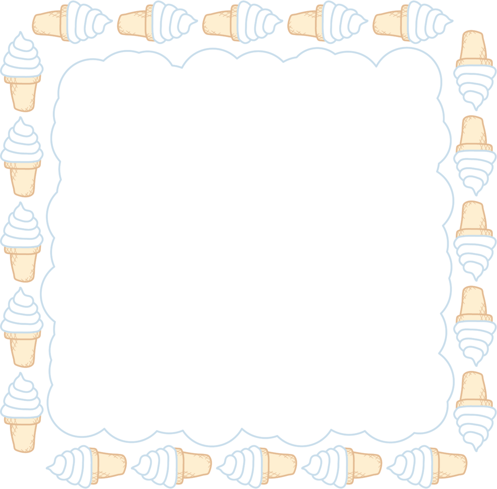 Moldura com desenhos de sorvetes