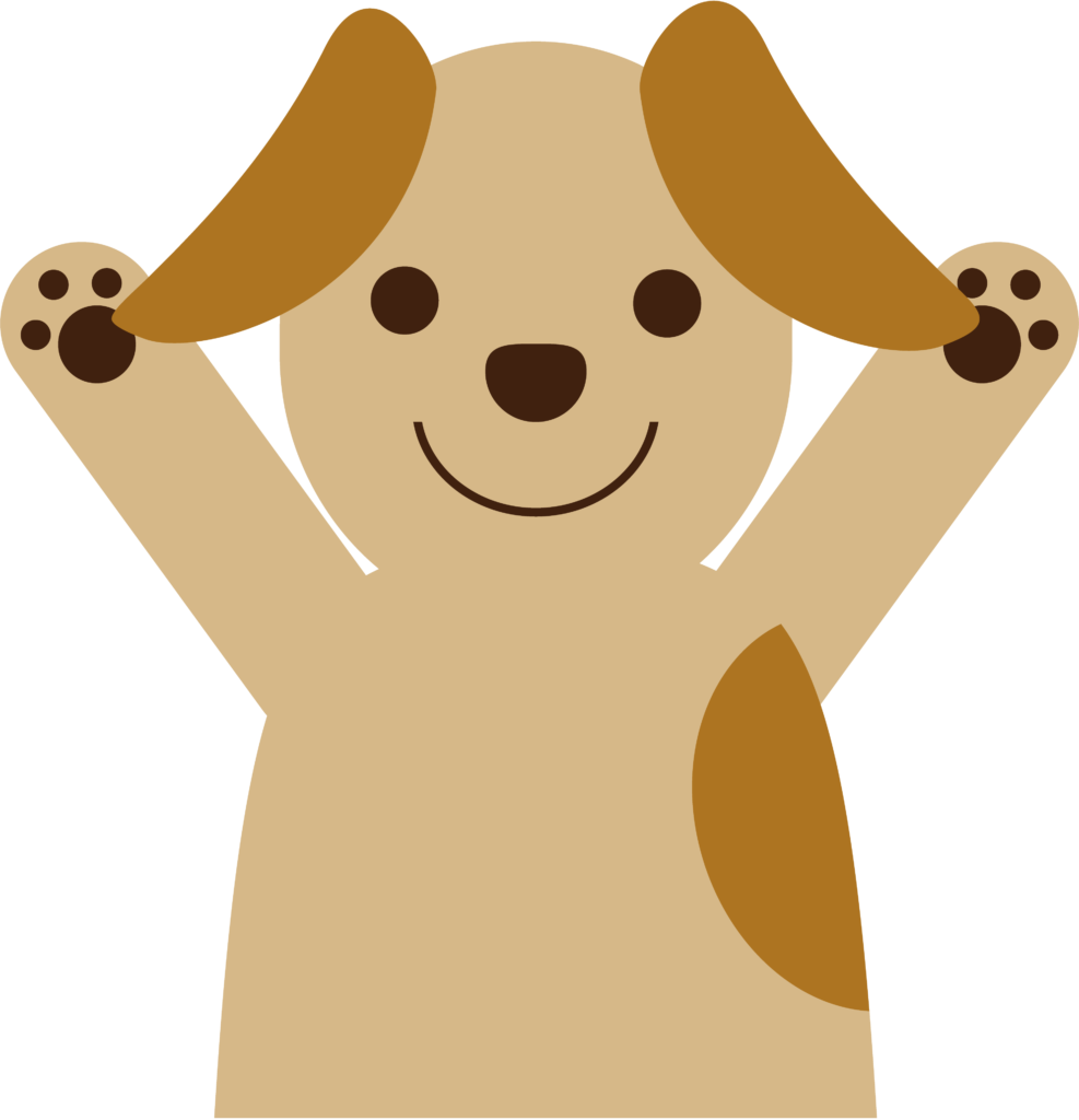 Desenho de um cachorro em pé