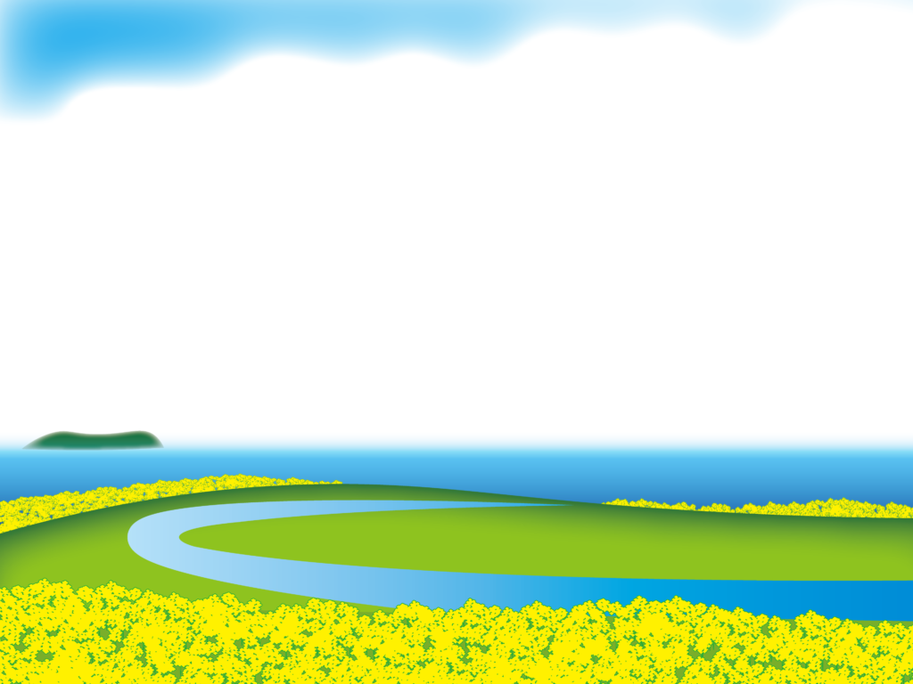Desenho de um campo de flores e um rio