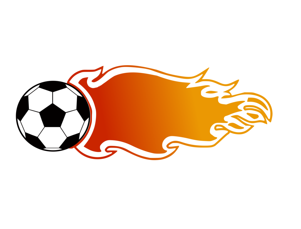 Desenho de uma bola de futebol com fogo