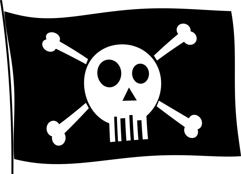 Desenho de uma bandeira de pirata