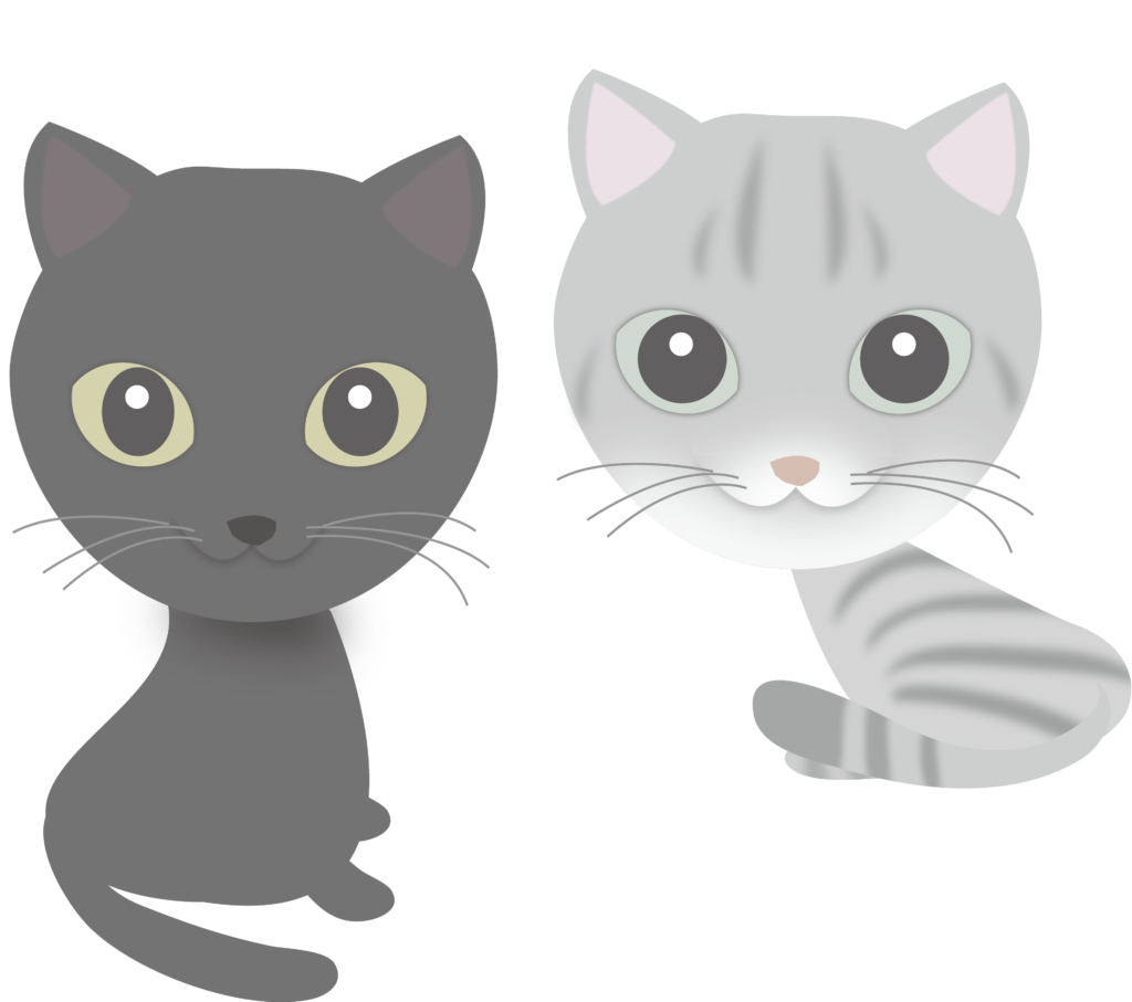 Desenho de dois gatinhos fofos