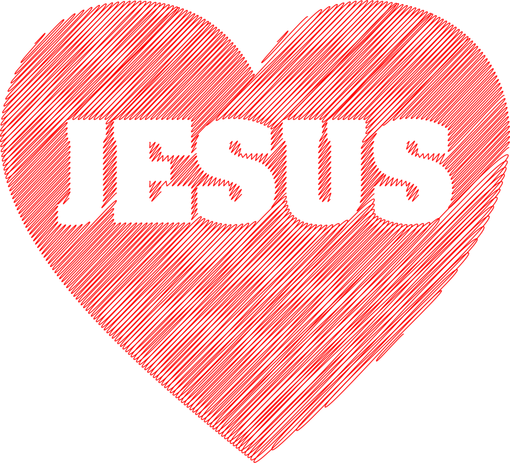 Desenho de um Coração com o nome de Jesus