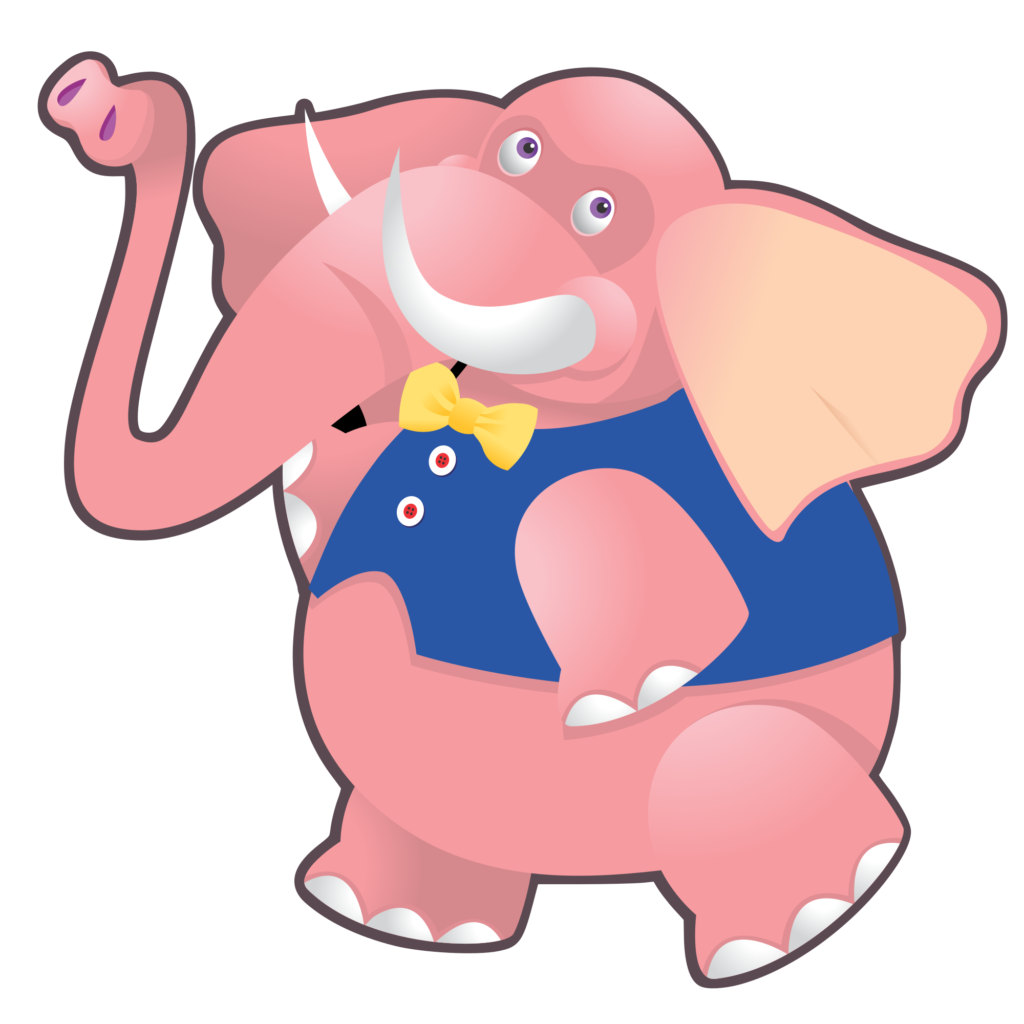 Desenho de um elefante cor de rosa