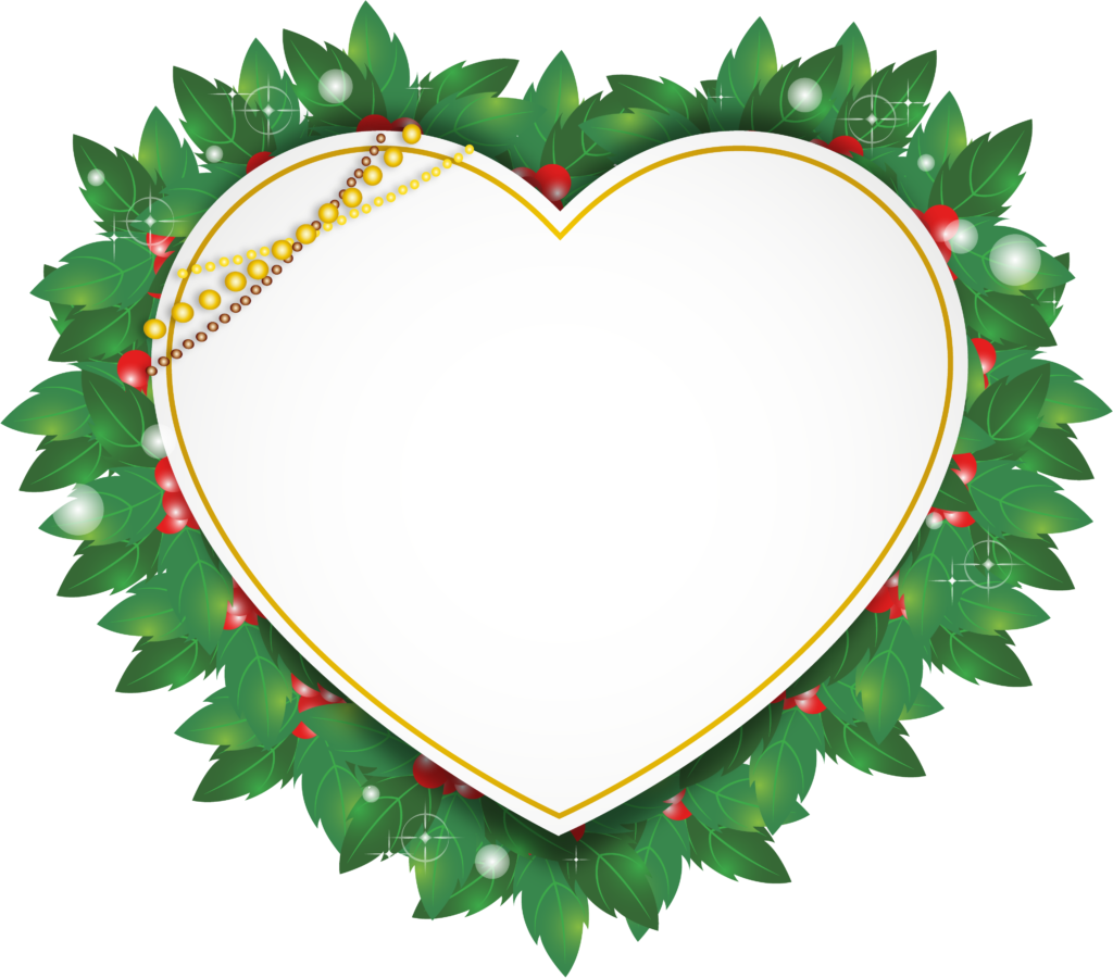 Borda de coração para o Natal