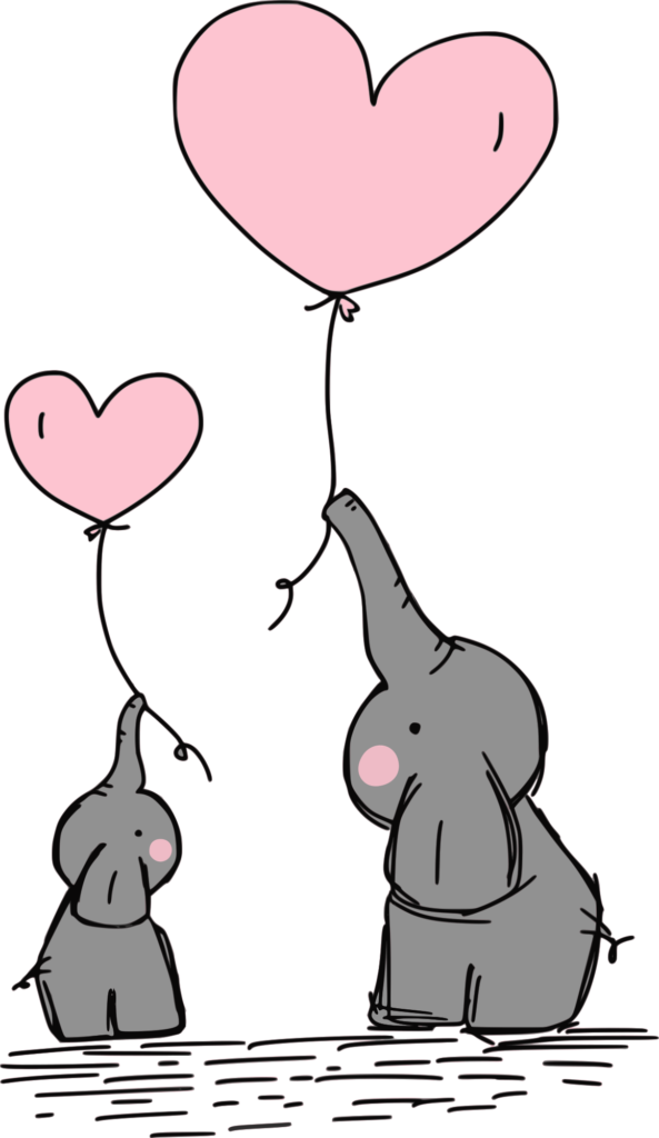 Desenho de dois elefantes