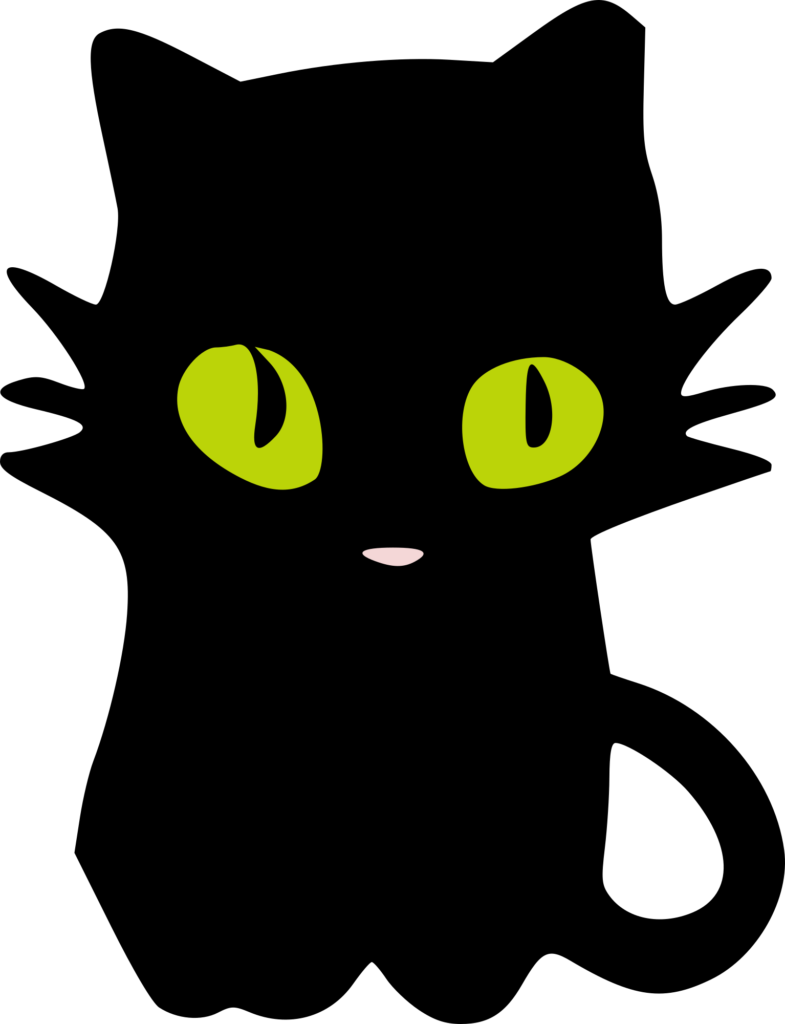 Desenho de um gatinho preto fofo