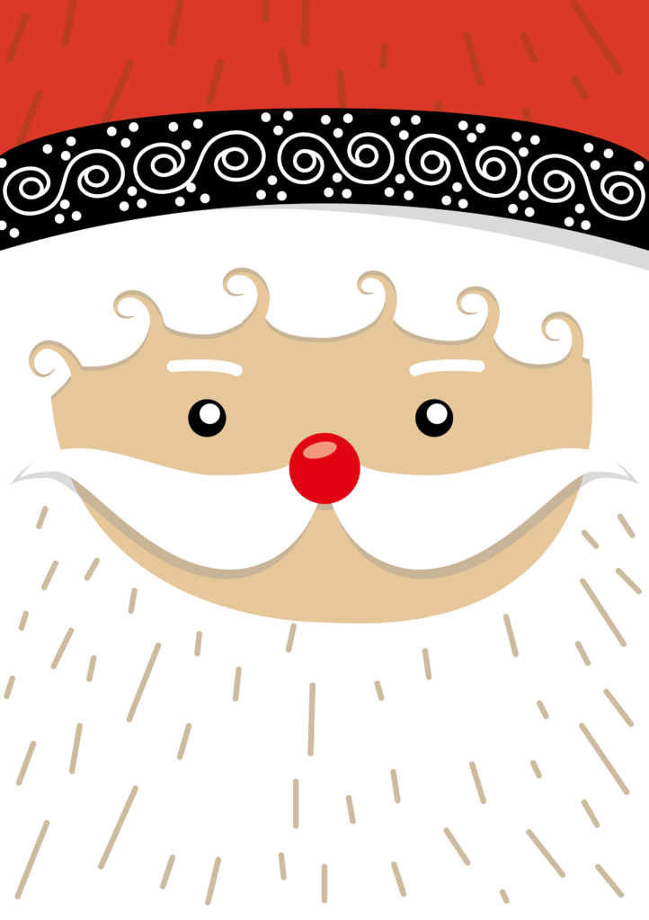 Desenho do rosto do Papai Noel