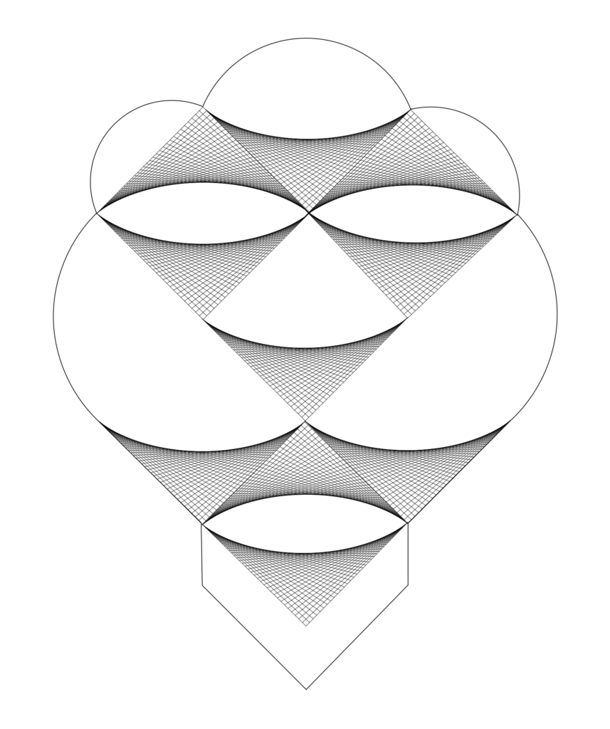 Desenho de rosto com formas geométricas
