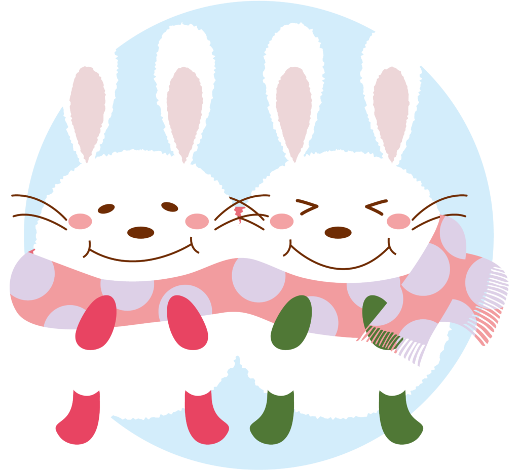 Desenho de um casal de coelhos