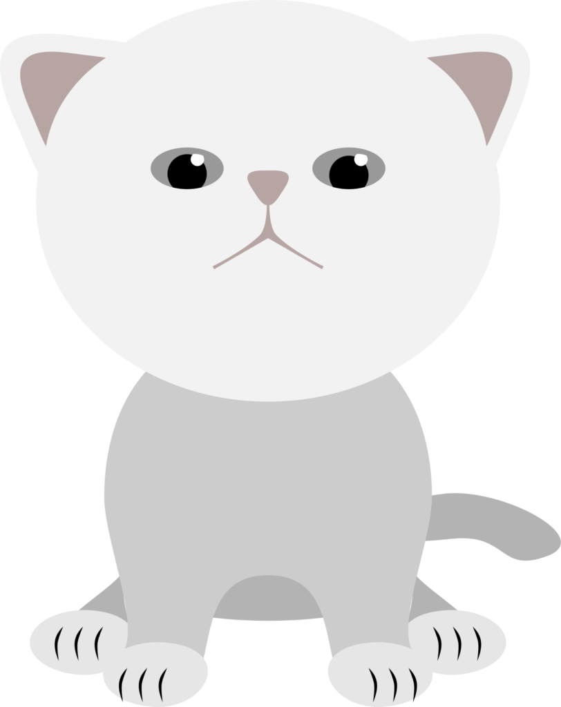 Desenho de um gato cinza fofo