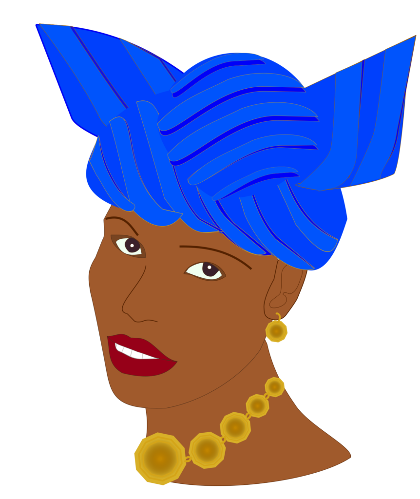 Desenho de um mulher com estilo afro