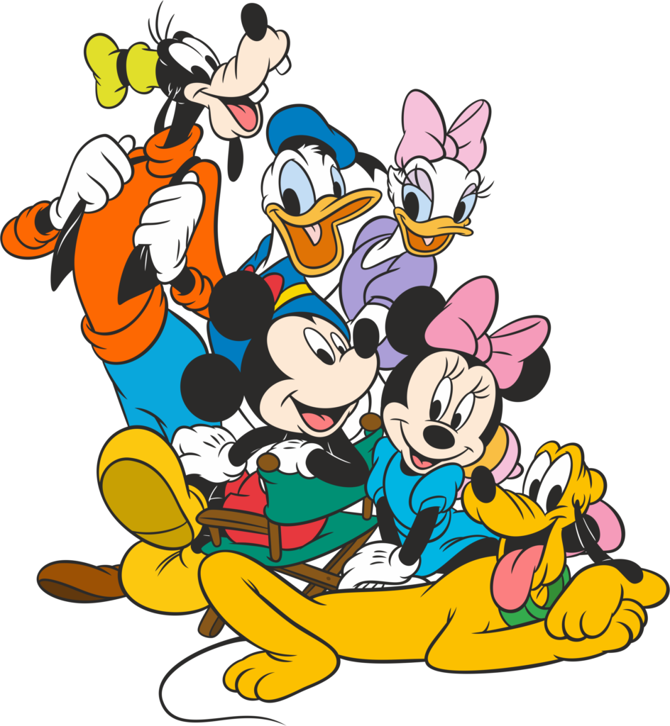 Desenho colorido de personagens da Disney