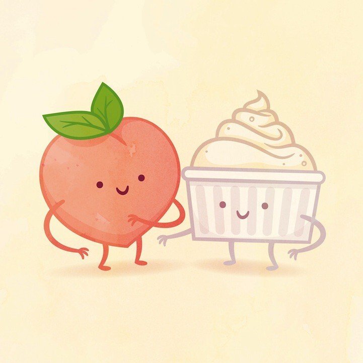 Desenho de comida kawaii, Maçã e Cupcake