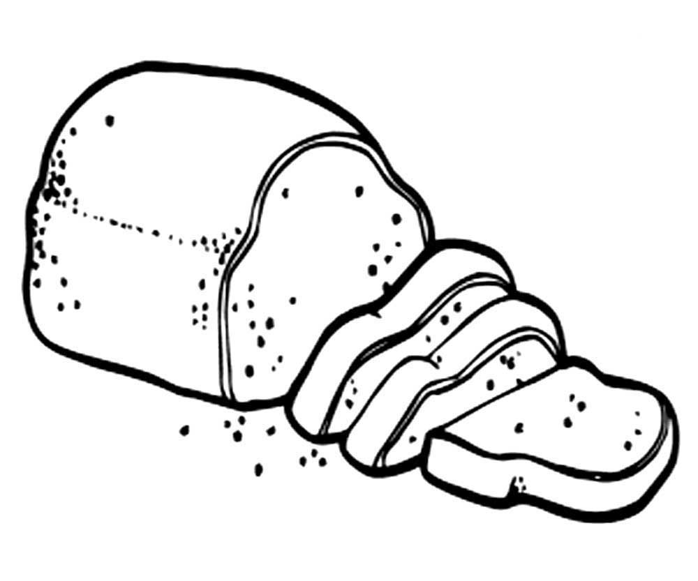 Desenho de um pão para colorir