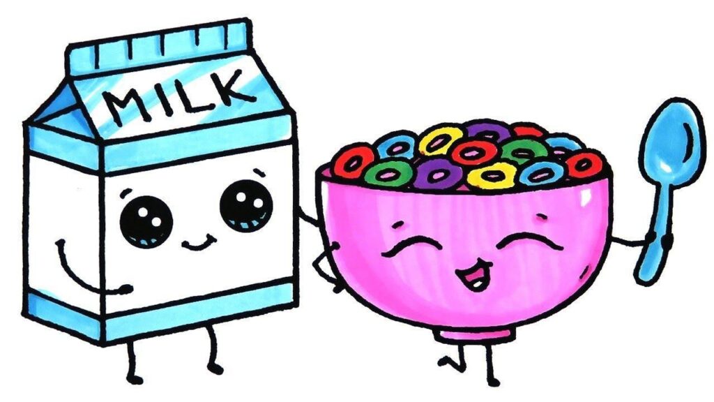 Desenho de uma caixinha de leite, Sucrilhos PNG