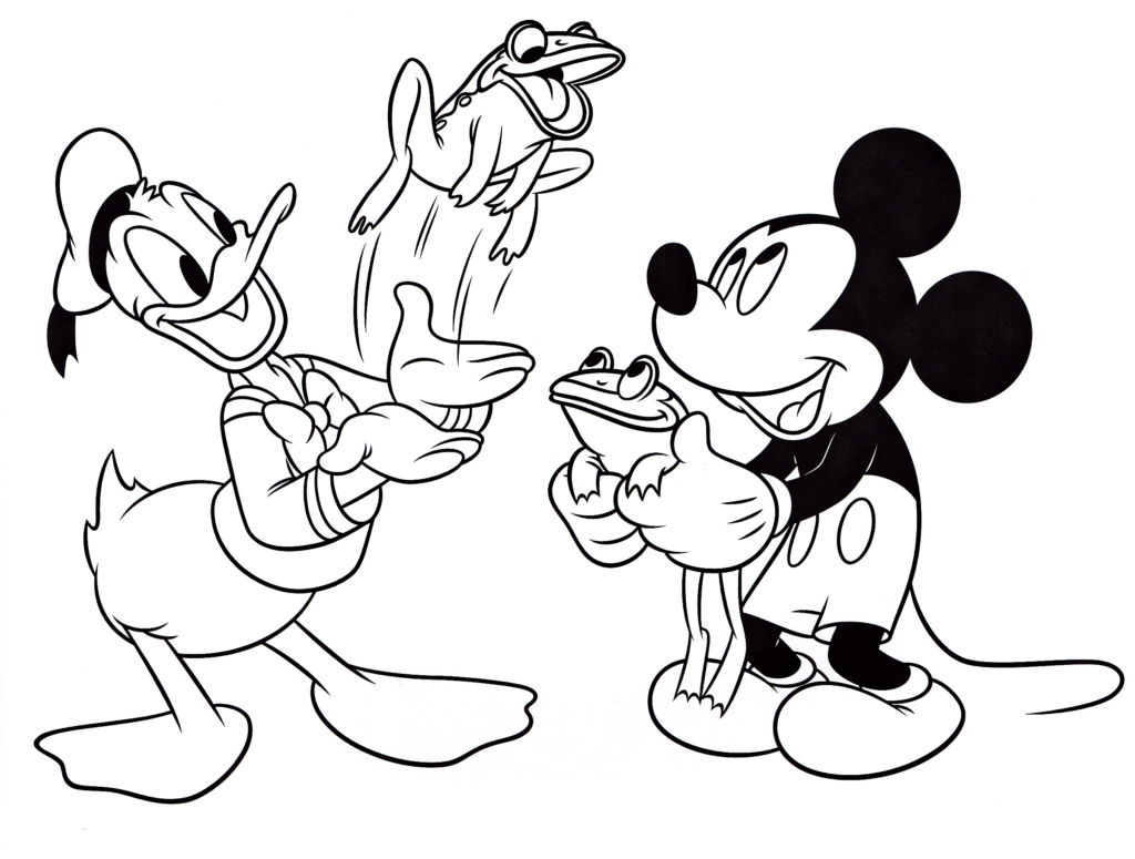 Desenho do Mickey e Pato Donald para colorir
