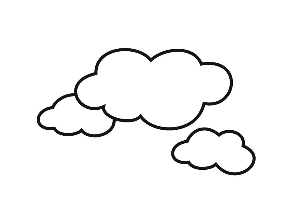 Desenho de 3 nuvens para colorir