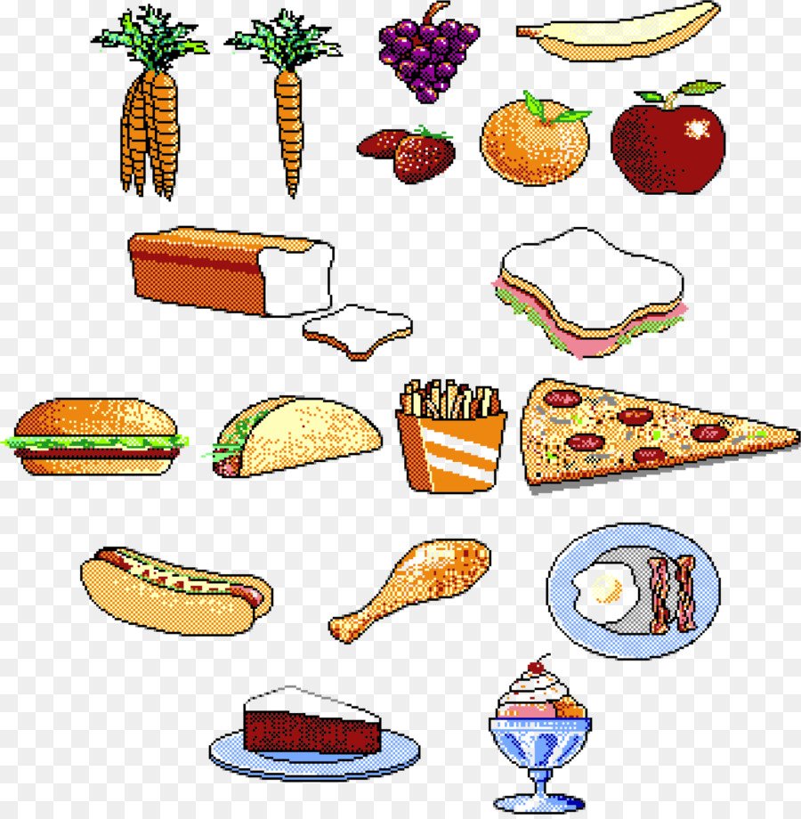 Desenho de diferentes alimentos