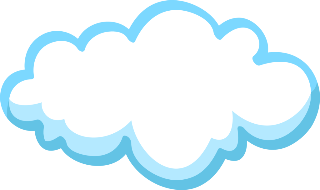 Desenho de nuvem branca com borda azul