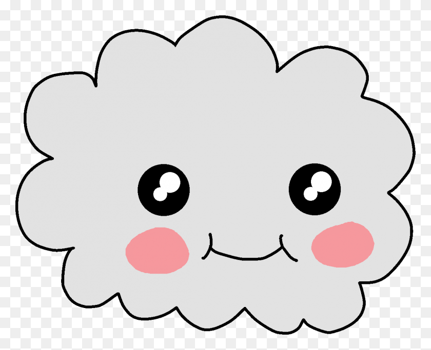 Desenho de nuvem cinza kawaii