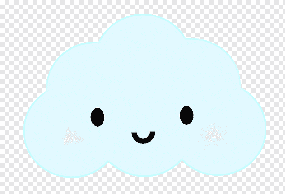 Desenho de uma nuvem azul kawaii