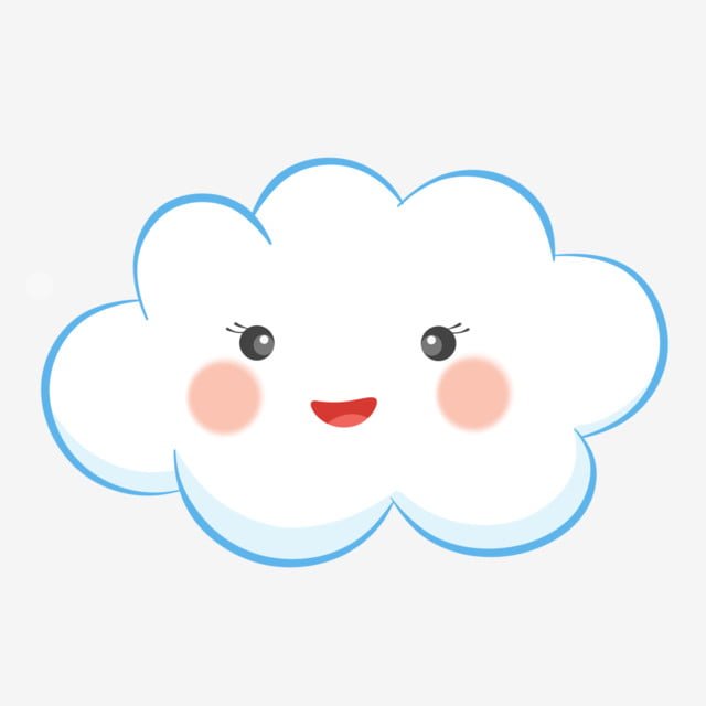 Desenho de uma nuvem com rosto kawaii